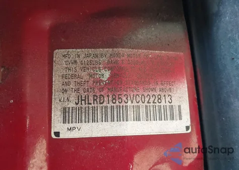 1997 Honda Cr-V from USA, damaged, VIN JHLRD1853VC022813